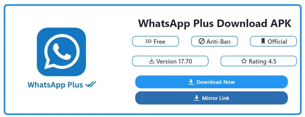 step one to download whatsapp plus screen short