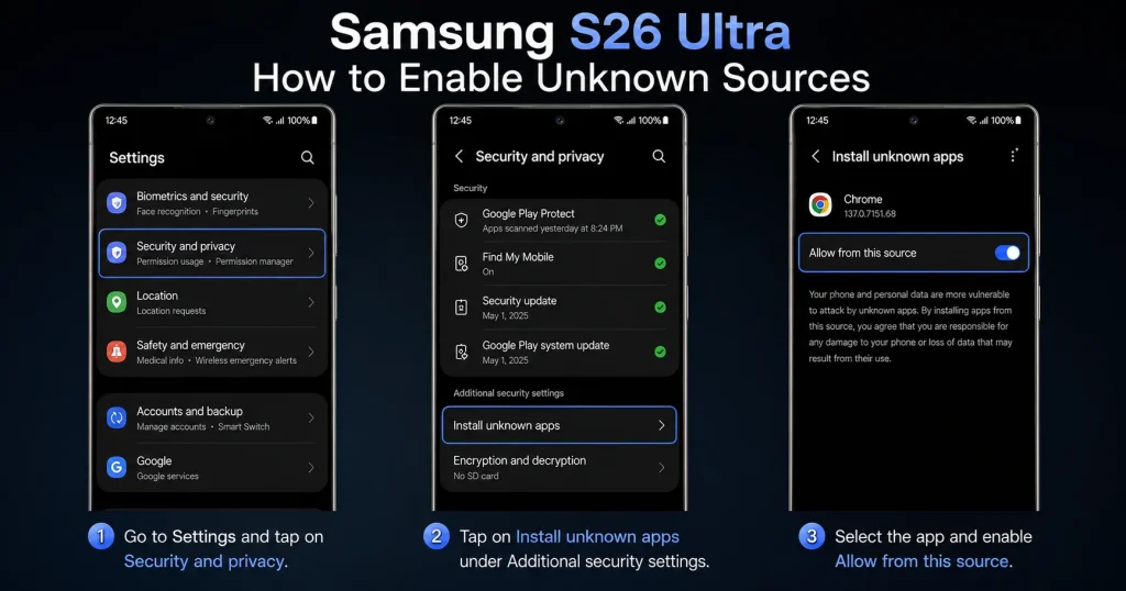 How to enable unknown resources on android device